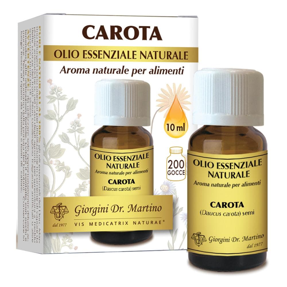 Olio Essenziale di Carota 10 ml Puro Naturale per Viso Corpo Capelli e Aromaterapia