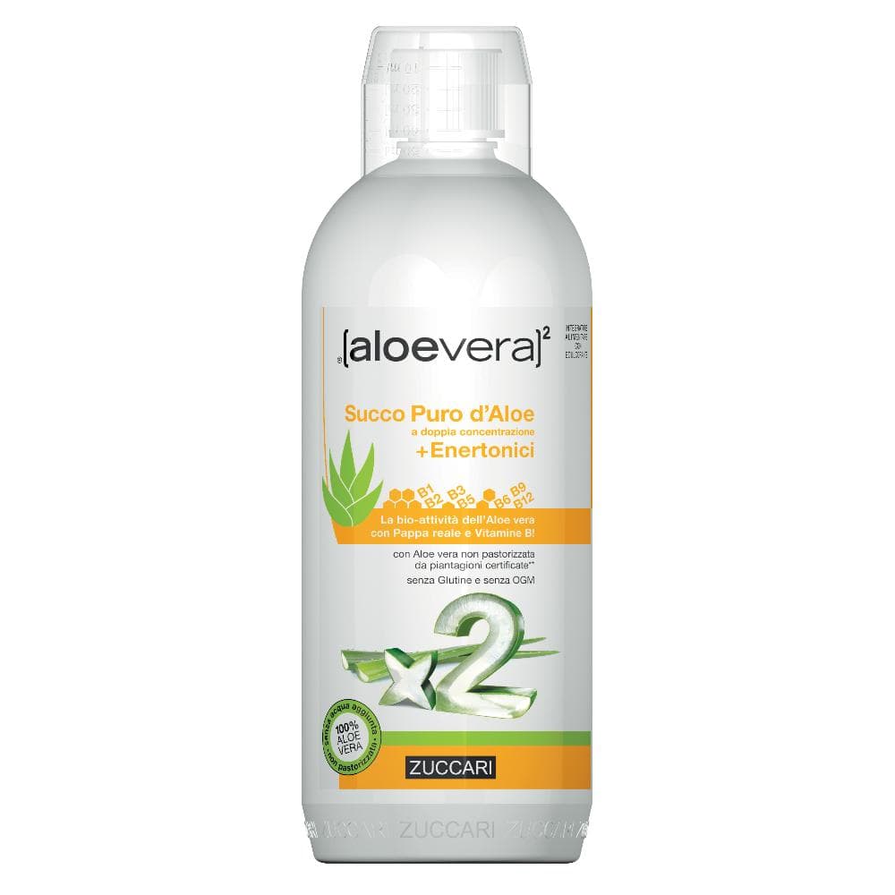 Zuccari AloeVera2 Succo Puro D'Aloe + Enertonici Integratore Alimentare
