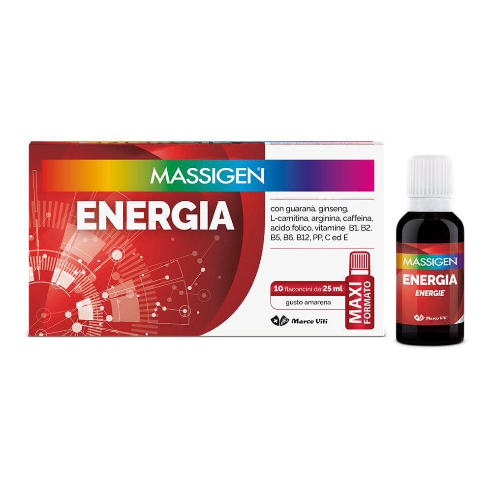Massigen Energia 25 Ml in Integratori e Vitamine 10 flaconi
