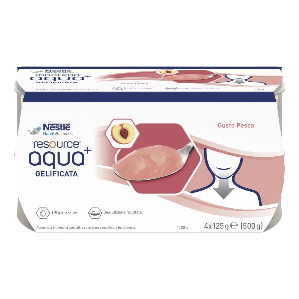 Resource Aqua+ Gelificata Gusto Pesca 4 Vasetti da 125 g