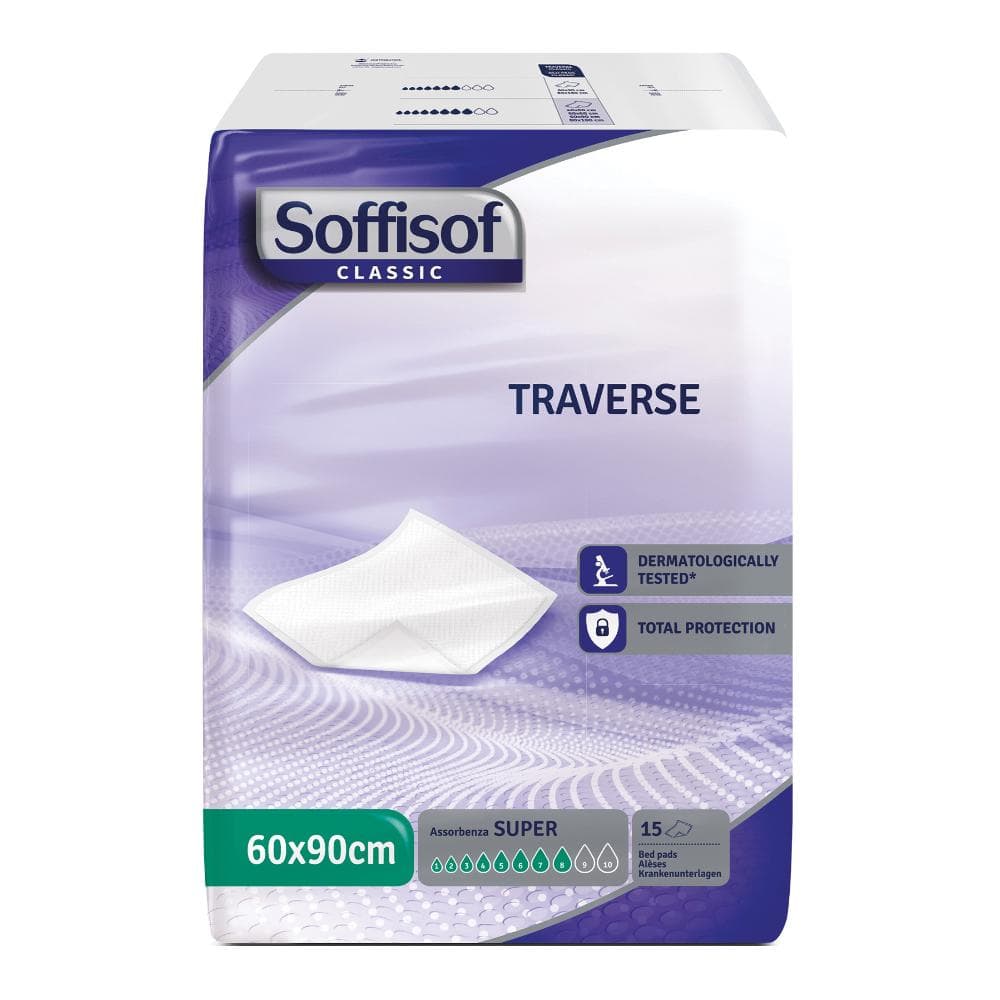 Soffisof Traversine Assorbenti Letto 60x90 cm 15 Pezzi - Teli Salvamaterasso Monouso per Incontinenza Adulto