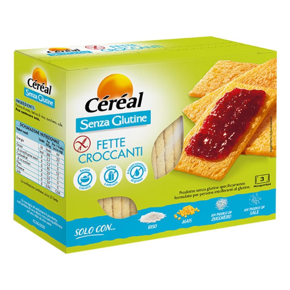 Cereal fette croccanti monoporzione senza glutine 3 pezzi
