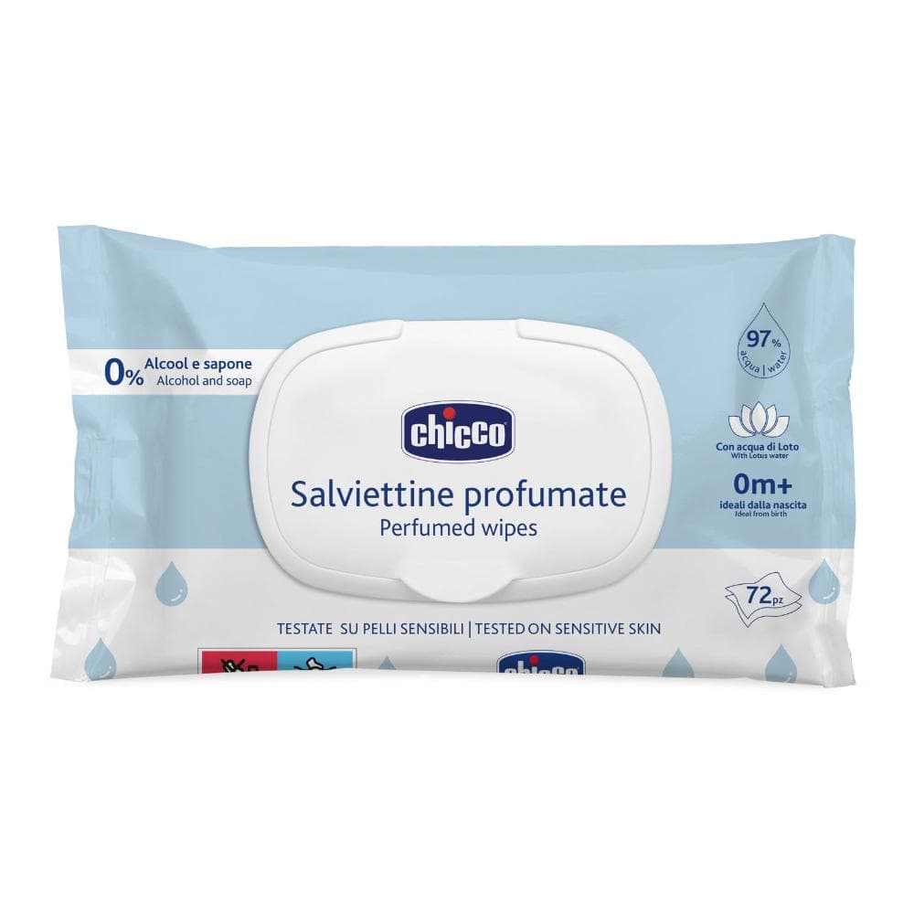Chicco Salviettine Detergenti Senza Profumo, con Plaquette 72 Salviette