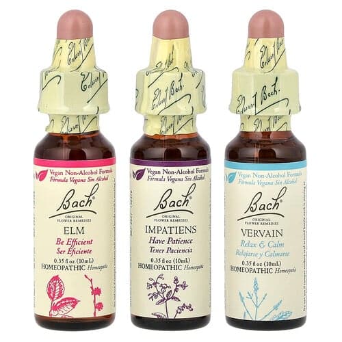 Bach, Original Flower Remedies, Motivation Kit, Get It Done, 3 contagocce, 10 ml ciascuno
