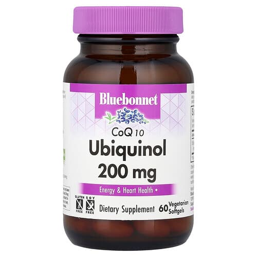 Bluebonnet Nutrition, CoQ10 Ubichinolo, 200 mg, 60 capsule molli vegetariane