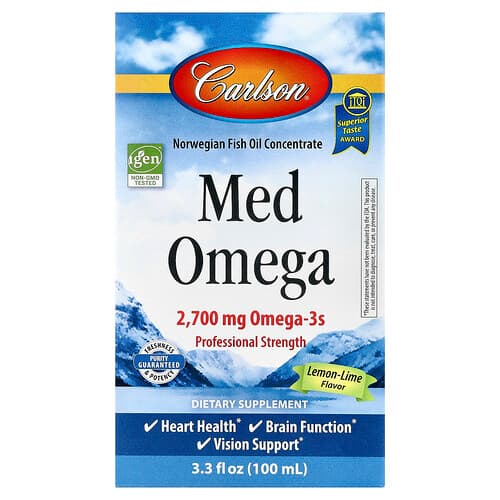Carlson, Med Omega, limone e lime, 100 ml