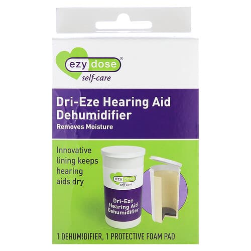 Ezy Dose, Self-Care, kit deumidificatore per apparecchi acustici Dri-Eze, kit da 2 pezzi