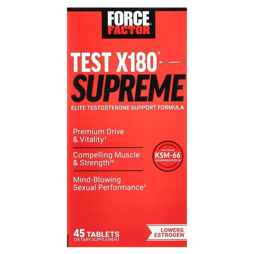 Force Factor, Test X180® Supreme, 45 compresse