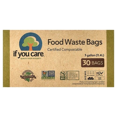 If You Care, Sacchetti per rifiuti alimentari, 3 galloni, 30 buste