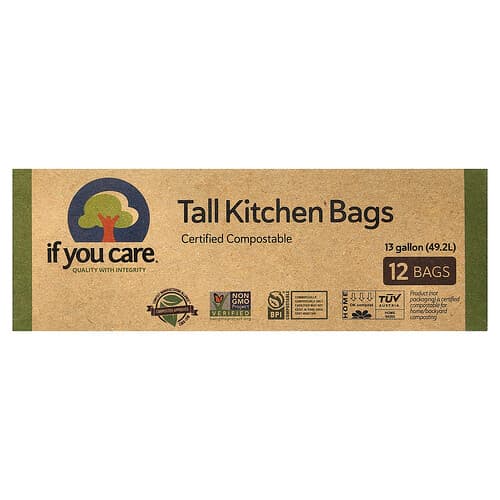 If You Care, Sacchetti da cucina alti, 13 galloni, 12 sacchetti