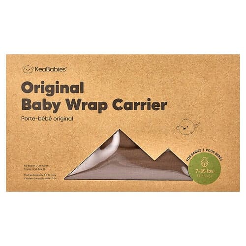 KeaBabies, Marsupio originale per bebè, per bambini da 0 a 36 mesi, Saddle Brown, 1 pezzo
