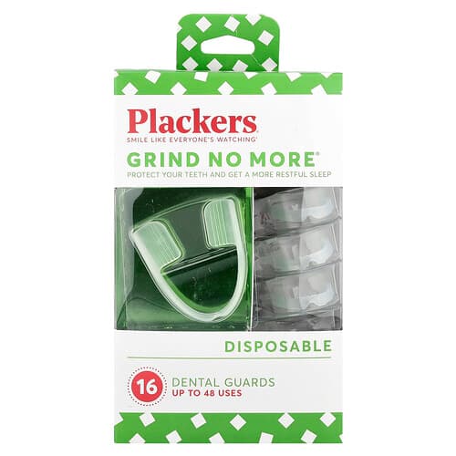 Plackers, Grind No More, monouso, protezioni dentali, 16 pezzi