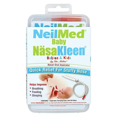 Squip, NeilMed NasaKleen, Aspiratore naso-orale per neonati e bambini, 1 kit