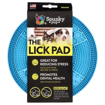 Spunky Pup, Lecca-lecca, cane e gatto, tondo, blu, 1 pezzo