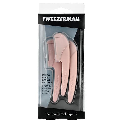 Tweezerman, Rasoi per il viso Prep & Plane, 3 pezzi