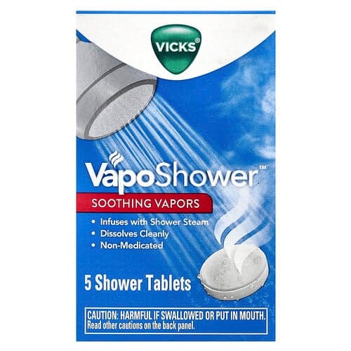 Vicks, VapoShower™, Vapori calmanti, 5 compresse per la doccia