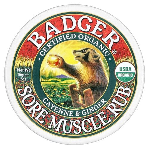 Badger, Organic, Massaggio per dolori muscolari, pepe di cayenna e zenzero, 56 g