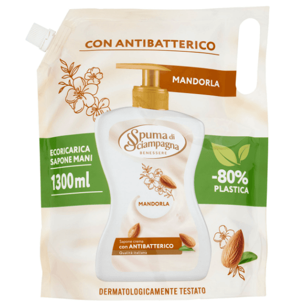SPUMA DI SCIAMPAGNA - RICARICA SAPONE MANI CON OLIO DI MANDORLA