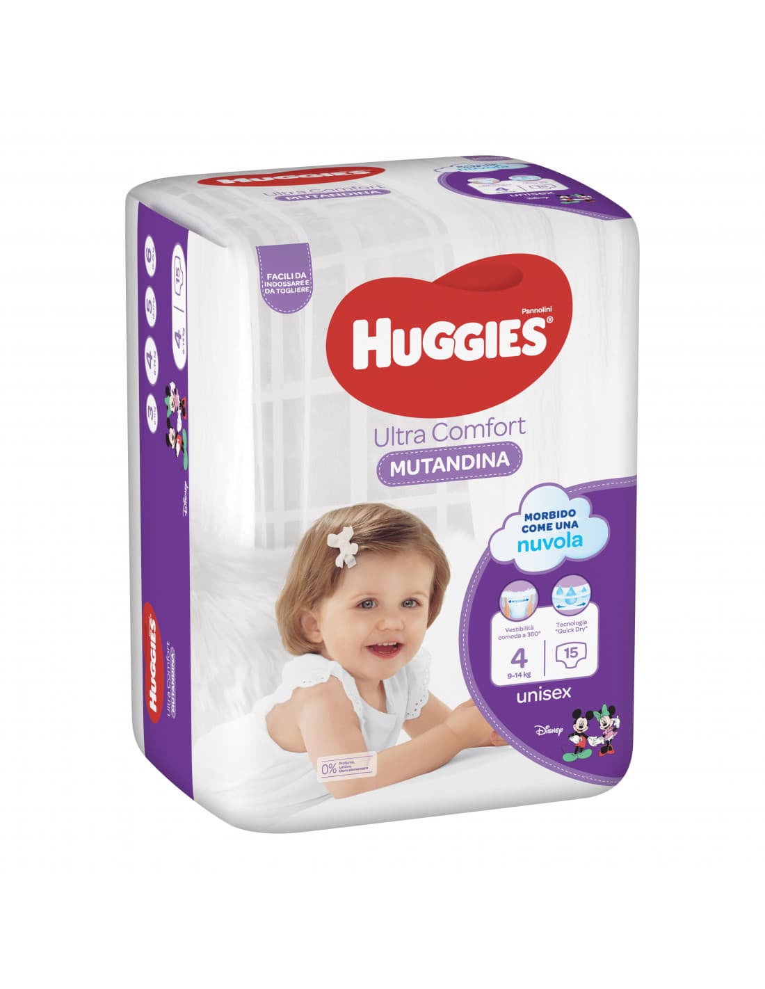Huggies Pannolini Ultra Comfort Mutandina Taglia 4 (9-14kg) 15 pannolini