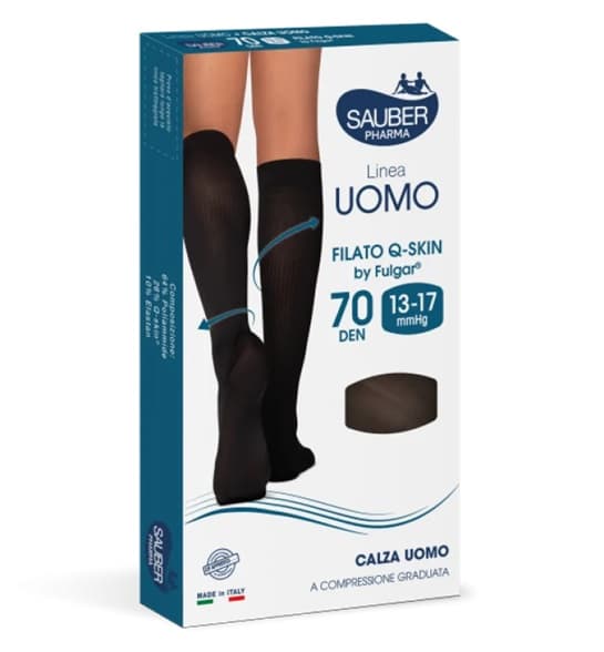SAUBER LINEA UOMO FILATO COTONE Q-SKIN 70DEN CALZA UOMO L/XL