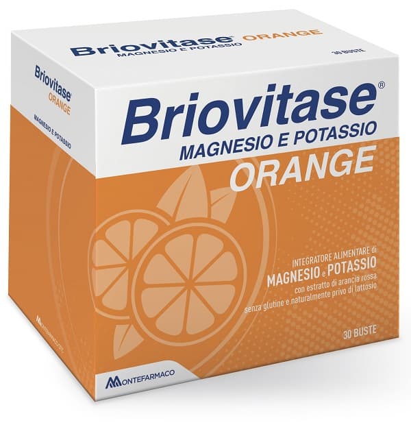 Montefarmaco - Briovitase Orange Integratore Alimentare di Magnesio e Potassio 30 Buste