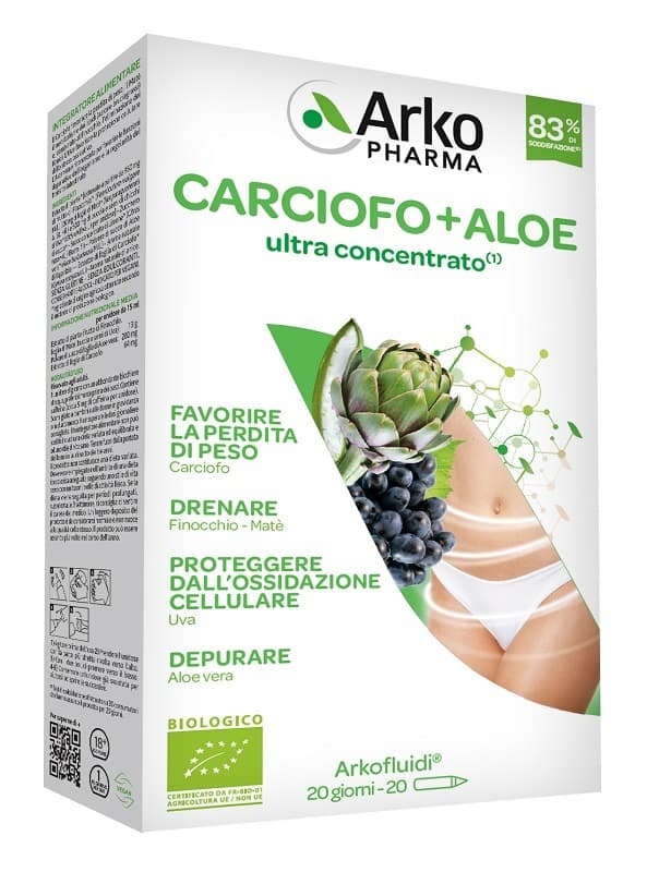 ARKOFARM SRL ARKOFLUIDI® CARCIOFO + ALOE VERA BIO ARKOPHARMA 20 FIALE