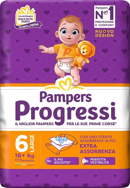 Pampers Progressi 6XL 16+Kg 17pz