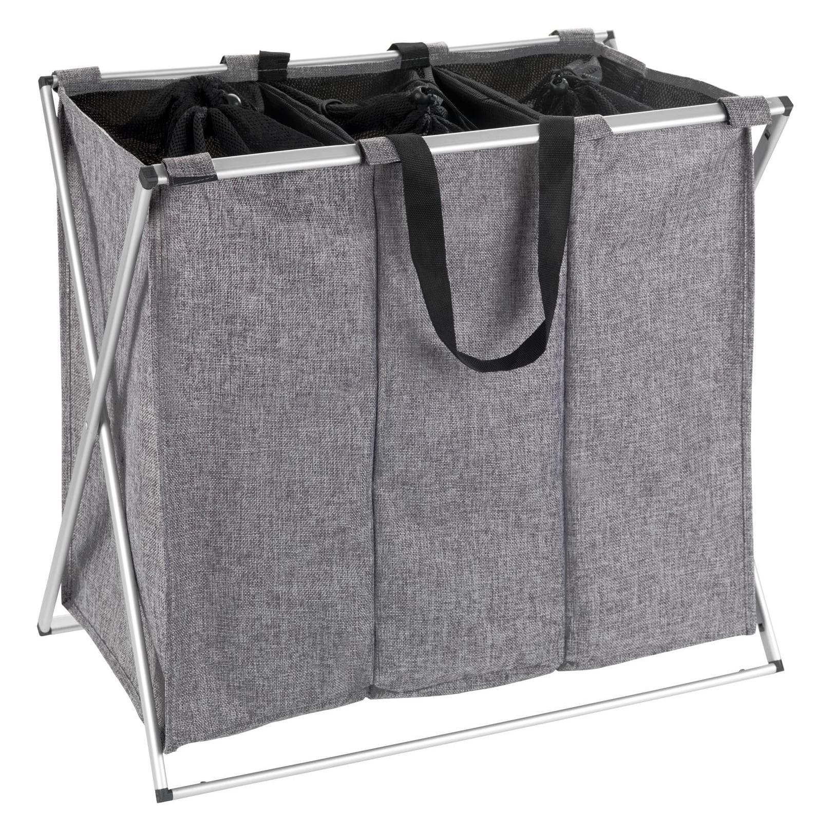 Wenko, Portabiancheria, Trio Grigio (130 l)