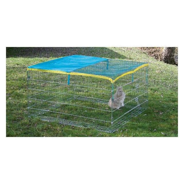 Kerbl Recinto per esterni con barriera di fuga 115x115x65cm, con rete di protezione, Gabbia + Recinto