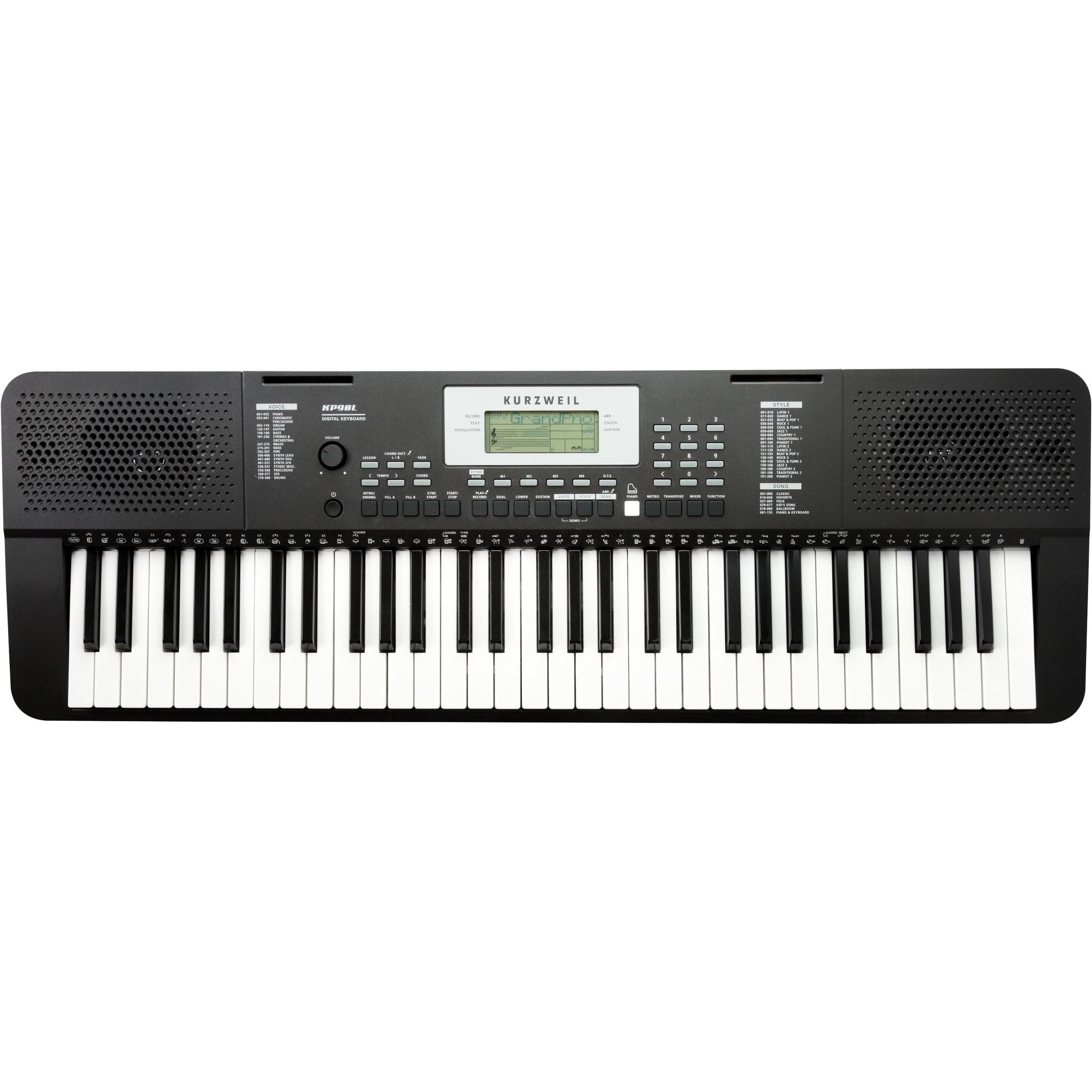 Kurzweil KP90L (61 Chiavi), Tastiera elettronica, Nero