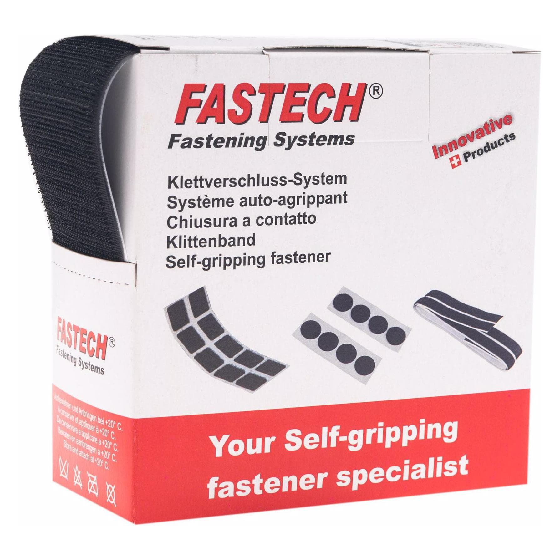 Fastech, Nastro in velcro, 5 M Gancio A Scatola Hm 50 mm Nero (50 mm)