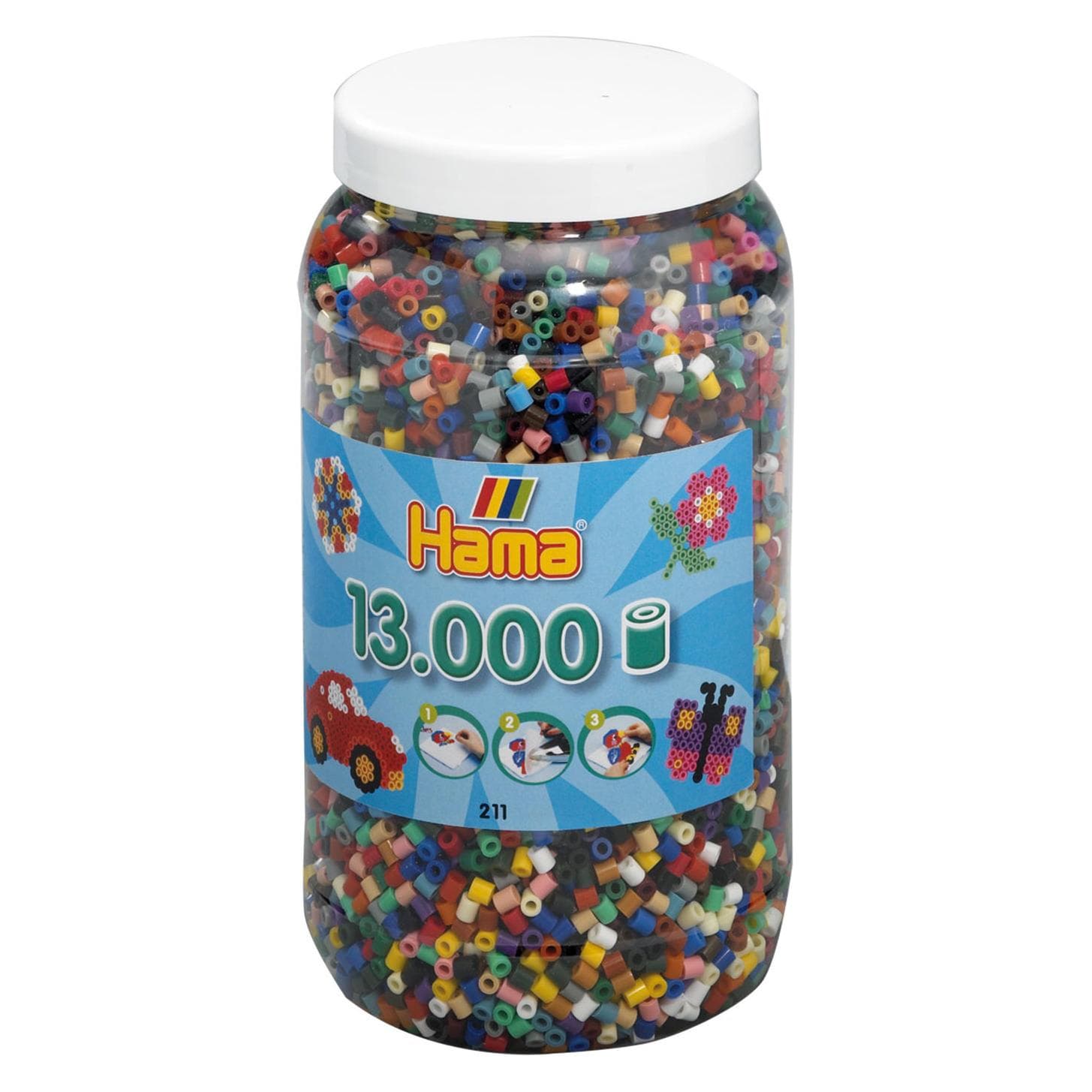 Hama Perlen Strijkkralen in Pot - Mix (067), 13.000st.