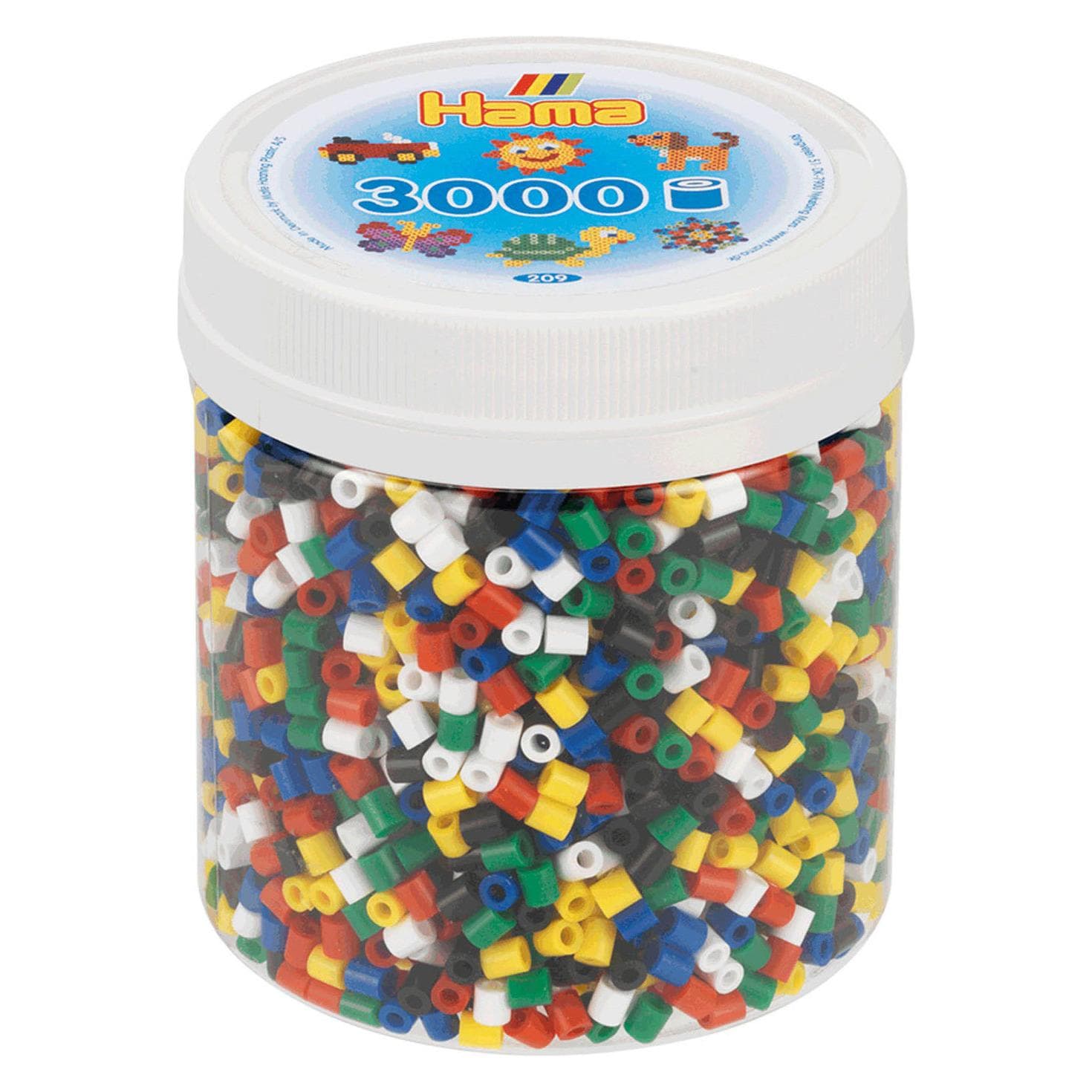 Hama Perlen Strijkkralen in Potje - Primair Mix (66), 3000st.