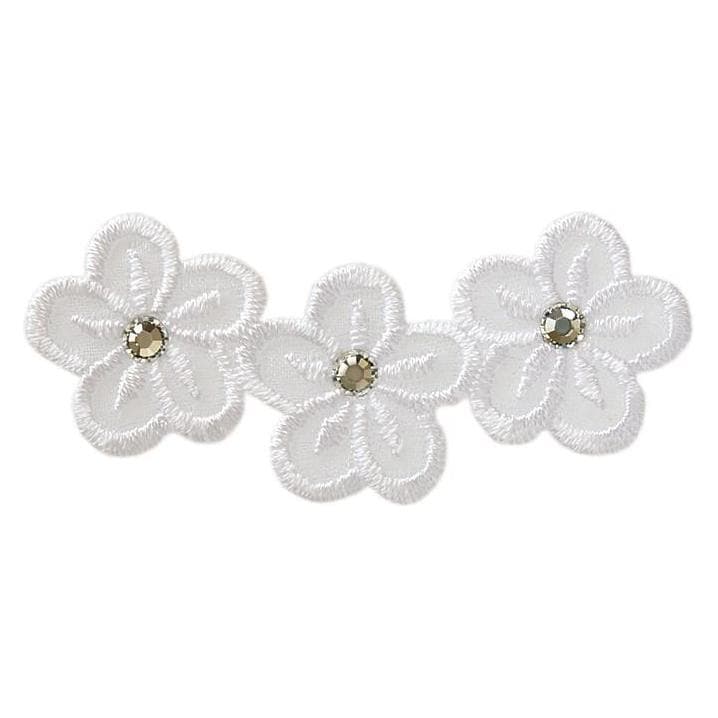 Mono Quick Blumen mit Strass, Applicazioni, Bianco