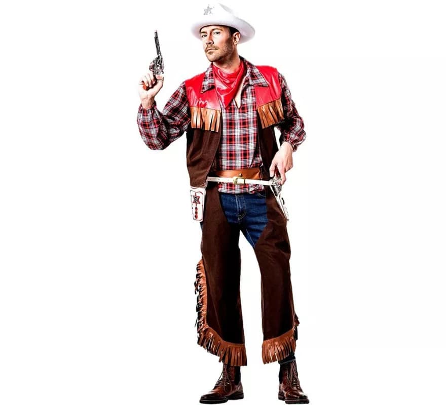 Costume da cowboy marrone per un uomo