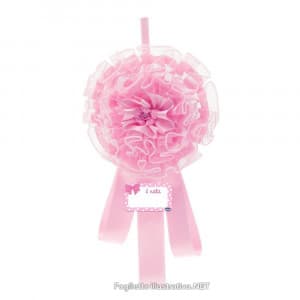Chicco fiocco nascita in tulle e raso colore rosa