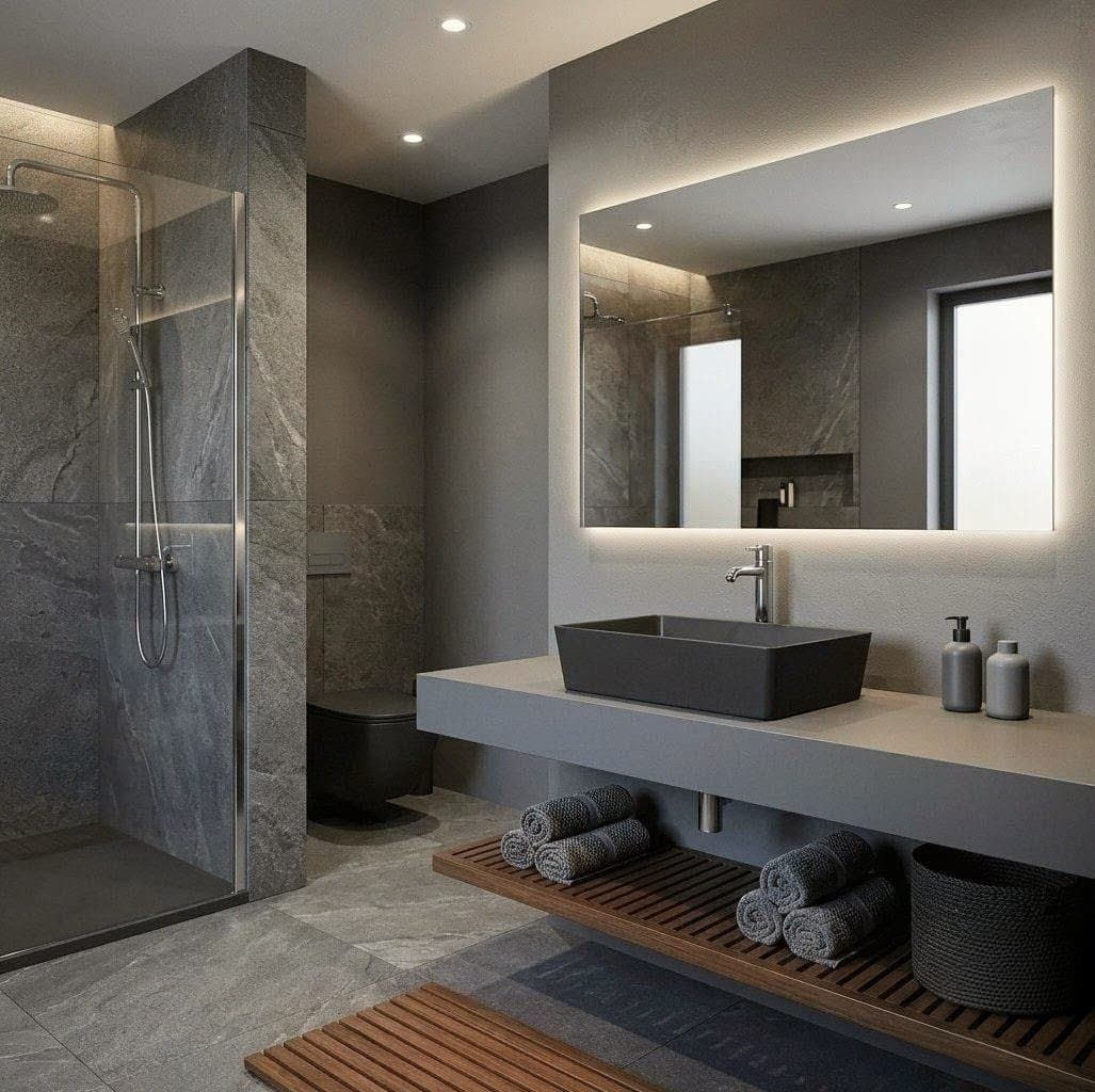 Lavabo rettangolare Rak Ceramics Feeling Nero Matt