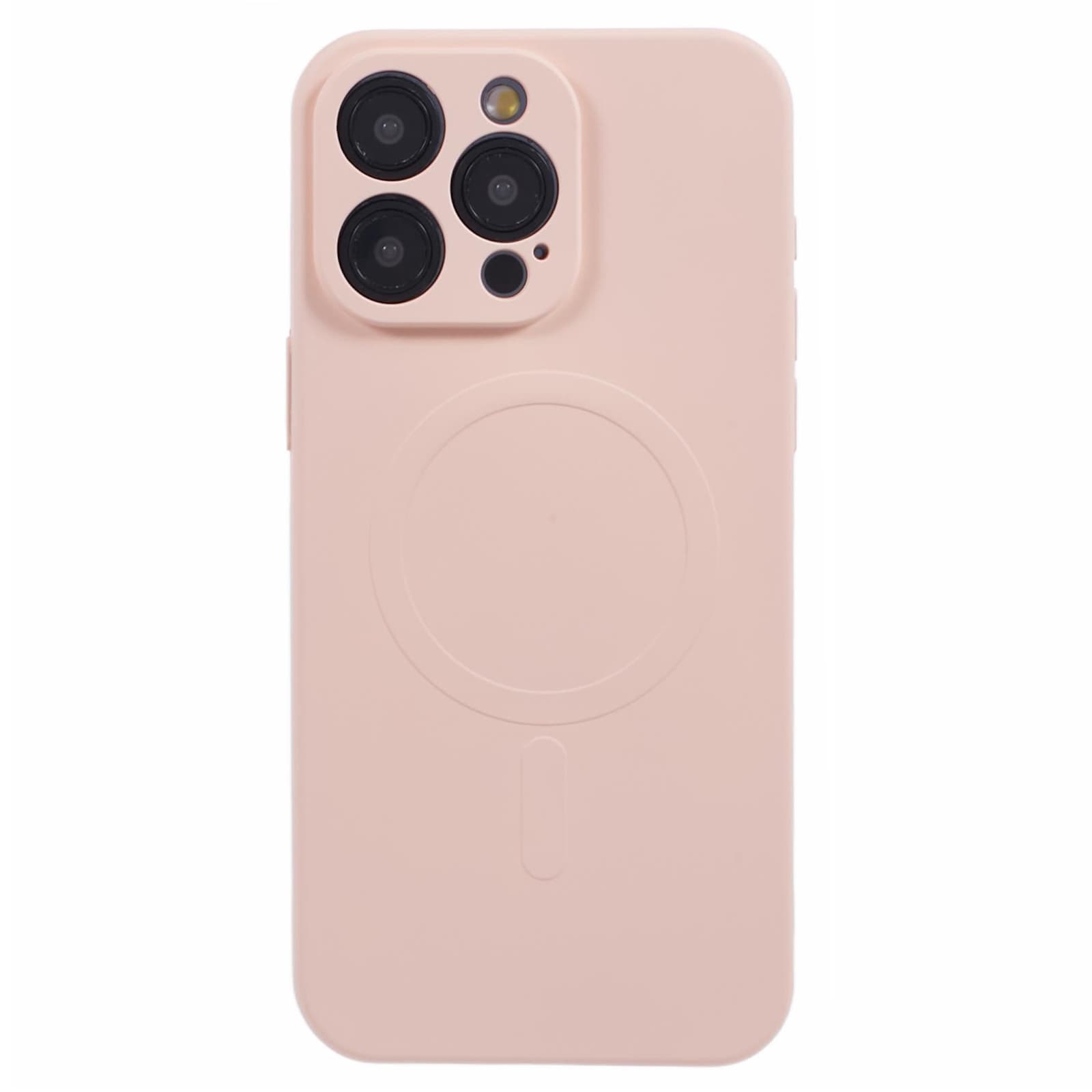 For iPhone 15 Pro Max Case Anti-Scratch TPU Phone Cover Compatible with MagSafe - Pink