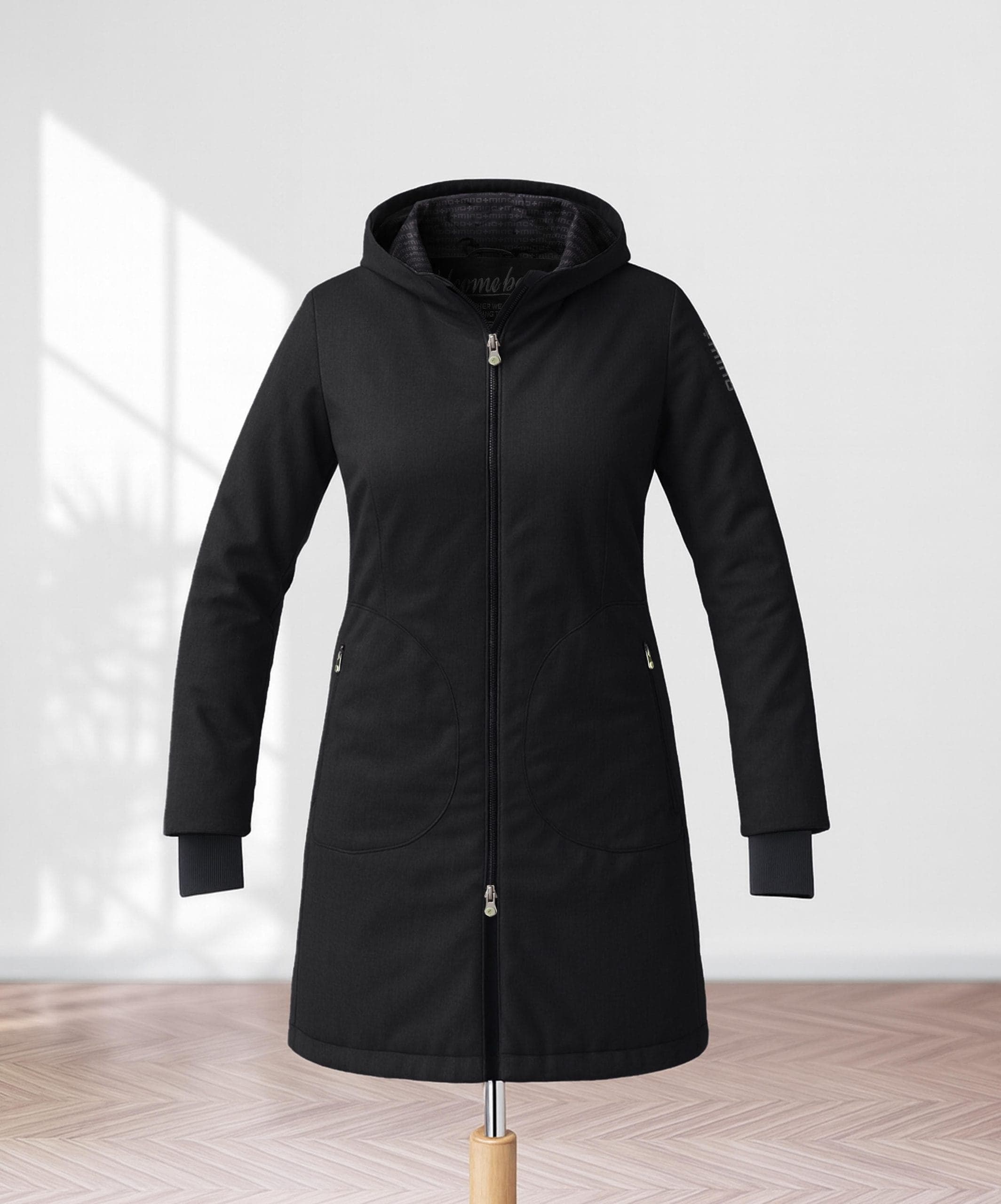 Donna Long Parka Vegan | +mino (Colore: Nero, Taglia: M)