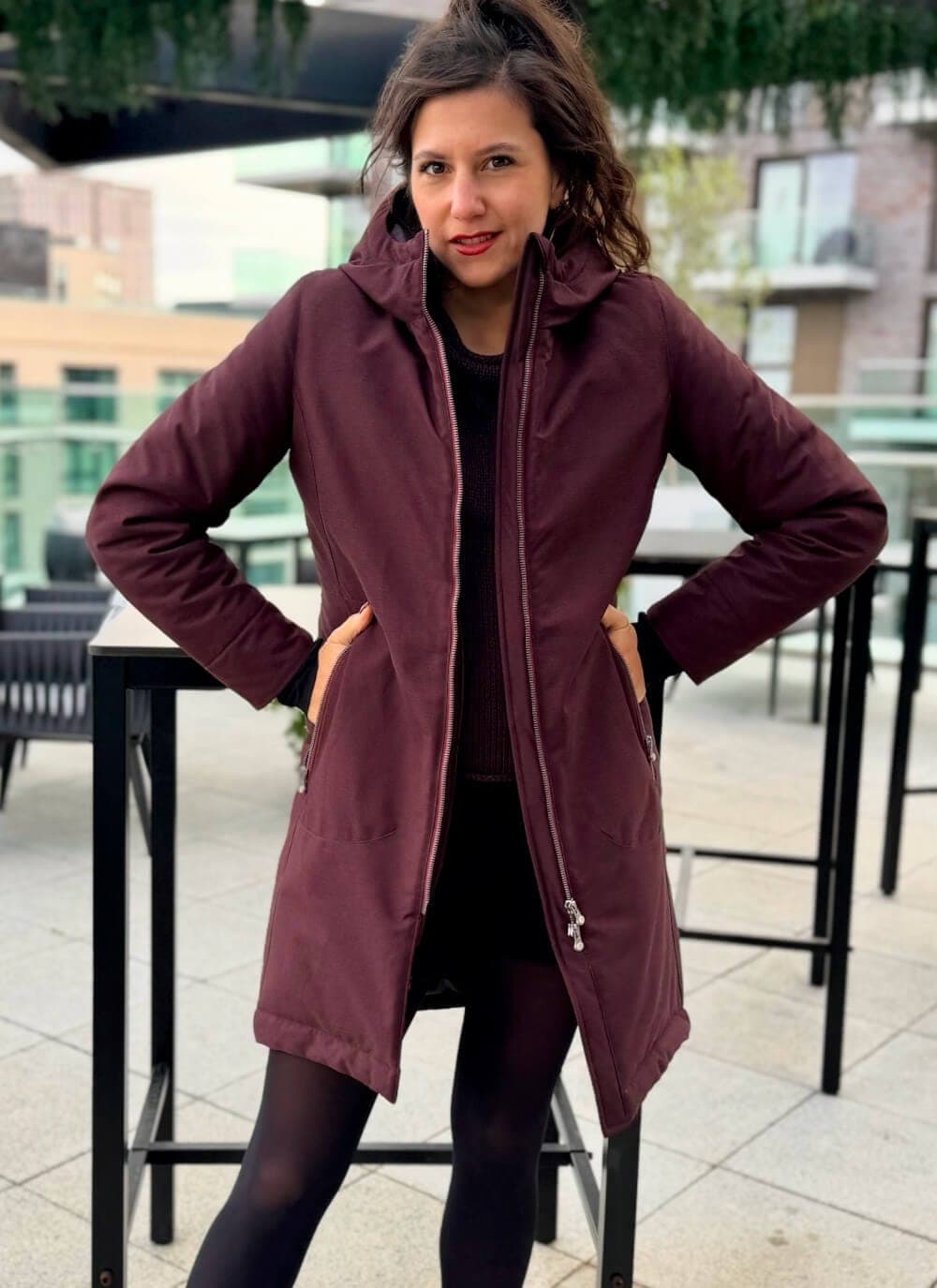 Donna Long Parka Vegan | +mino (Colore: Bordeaux, Taglia: XL)
