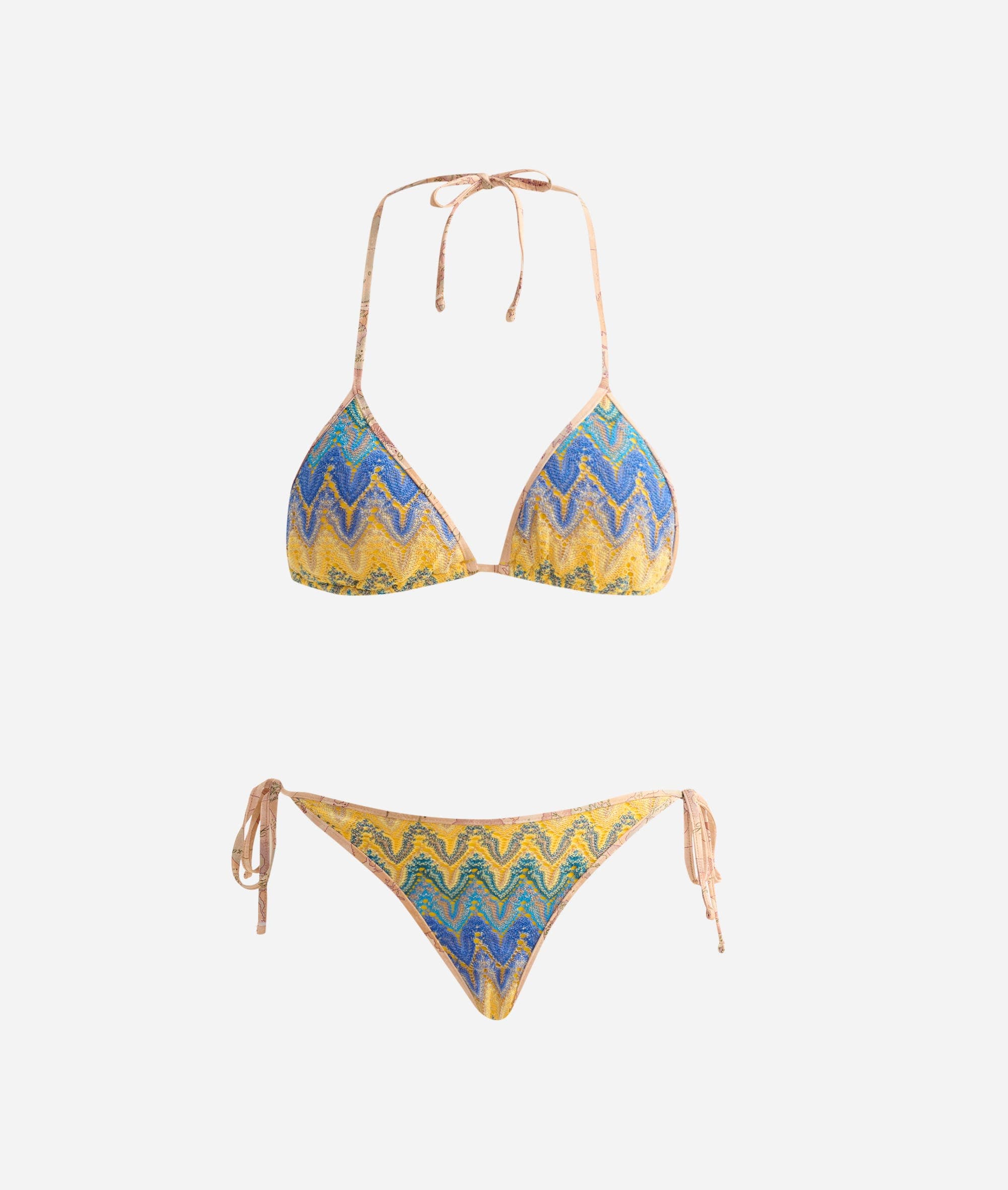 Luxury Crochet bikini triangolo Blu Reale