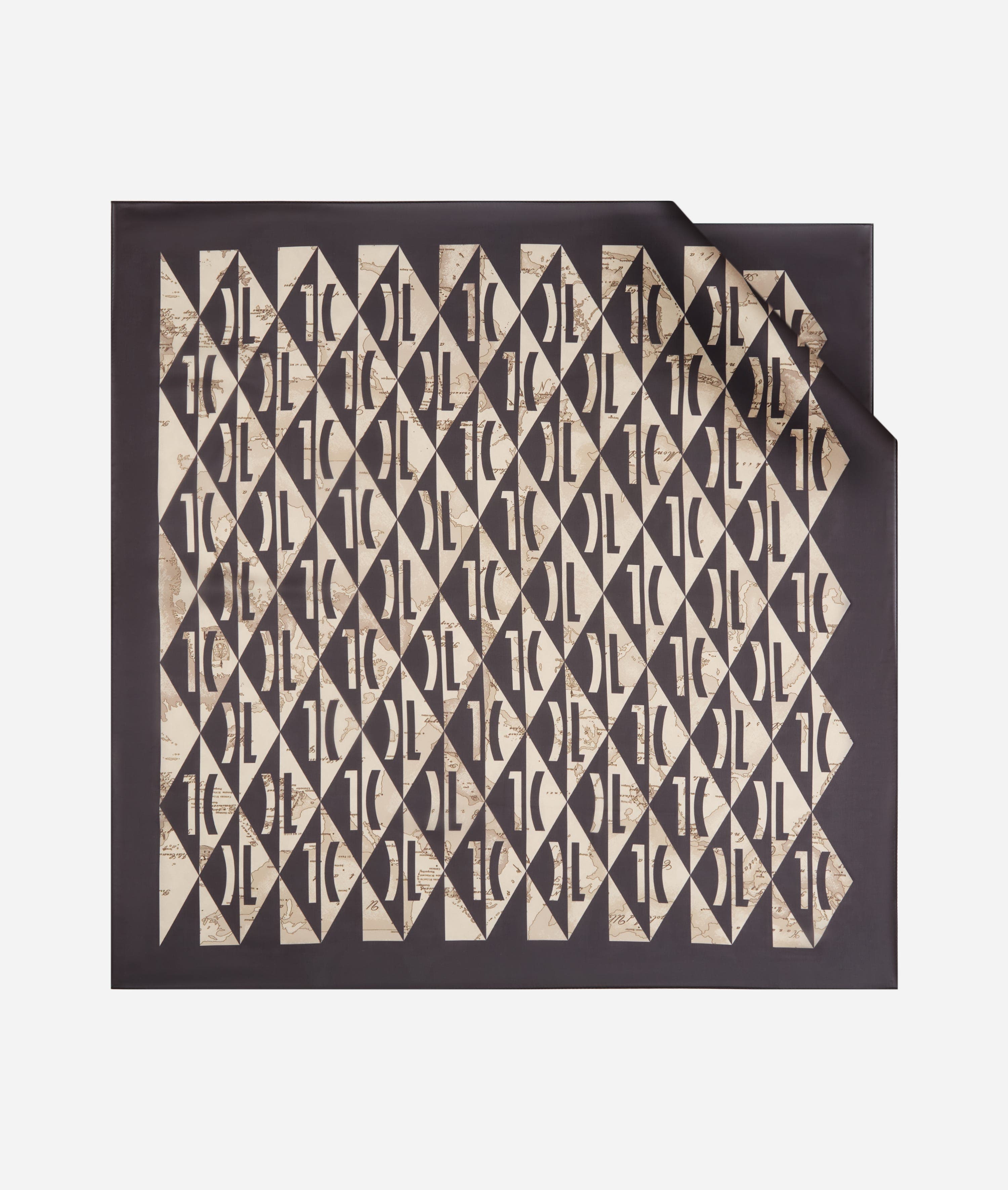 Foulard stampa Monogram Optical 73x73 Nero