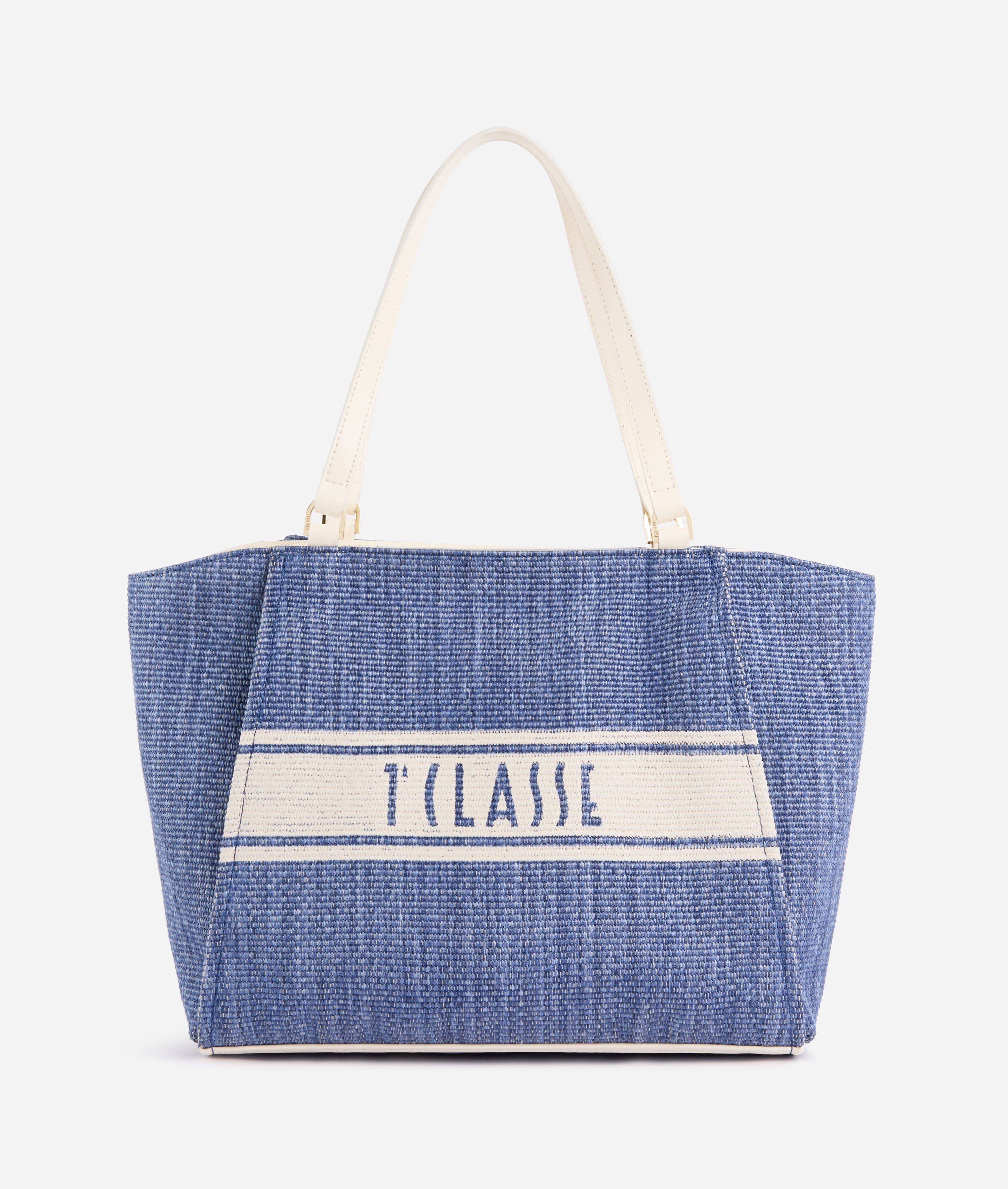 Rafia Coast borsa shopping Blu Pacifico