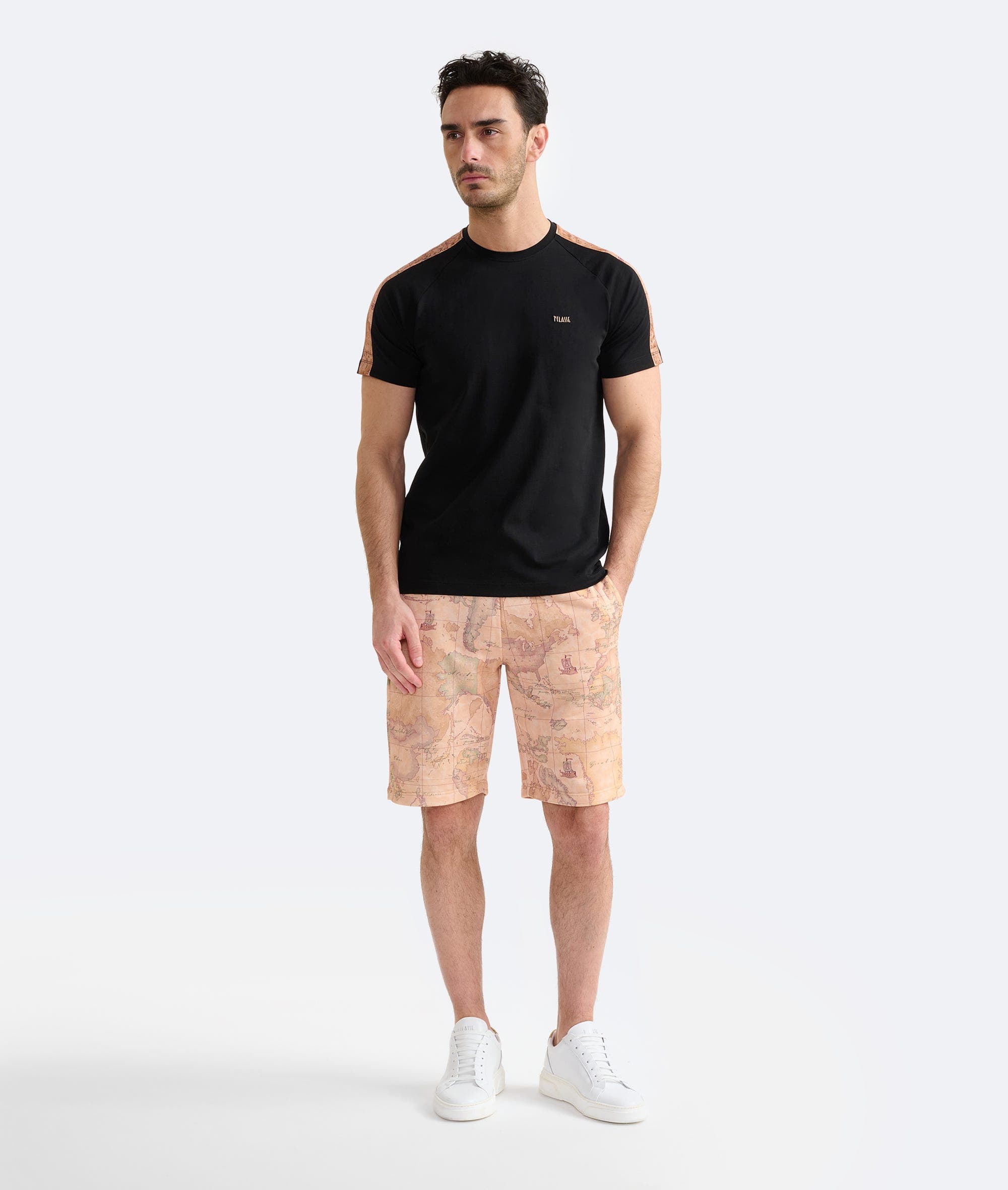 T-shirt in cotone con dettagli spalle Nera