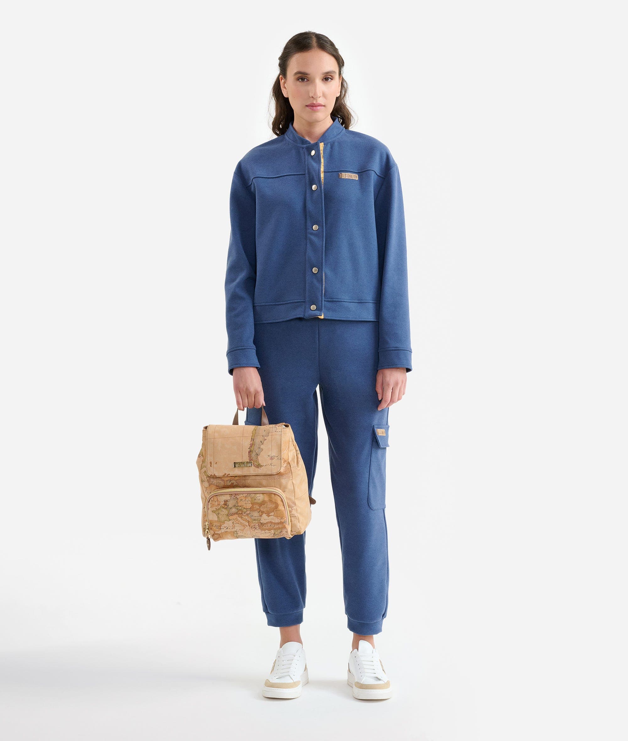 Destination | Felpa in panno garzato Blu Denim