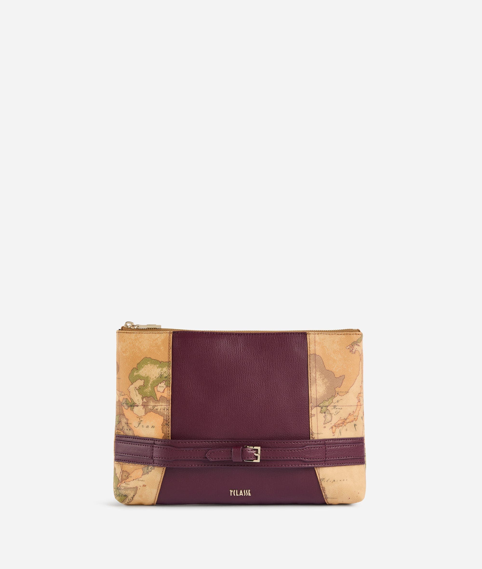 Geo Saloon clutch con passamano Burgundy