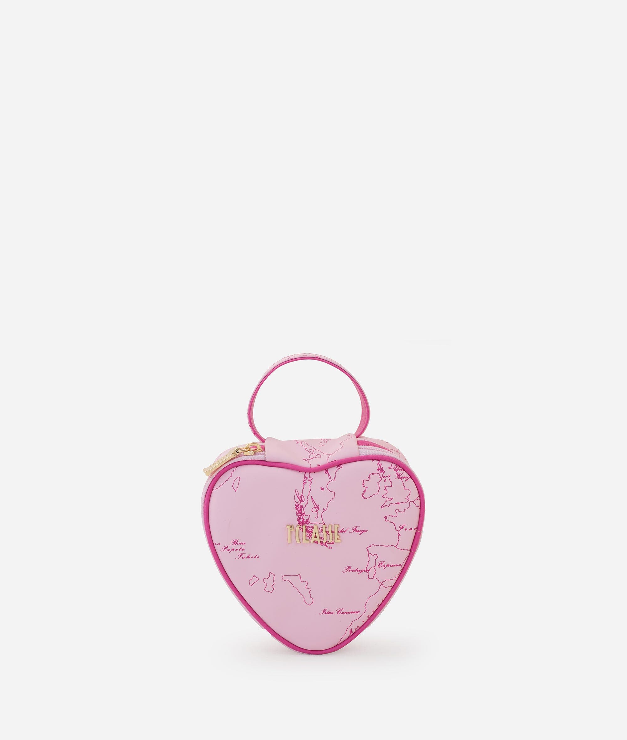 Beauty case a cuore in tessuto gommato Geo Filetto Rosa Bubble