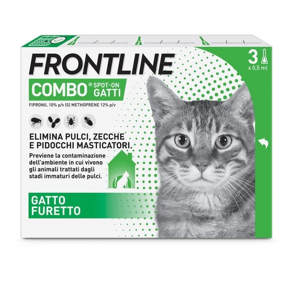 Frontline Combo Antiparassitario Spot On Per Gatti E Furetti 3 Pipette 0.5ml