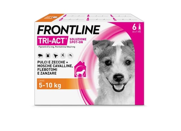 Tri-Act 6 Pipette Antiparassitario Cani E Cuccioli S 5-10kg