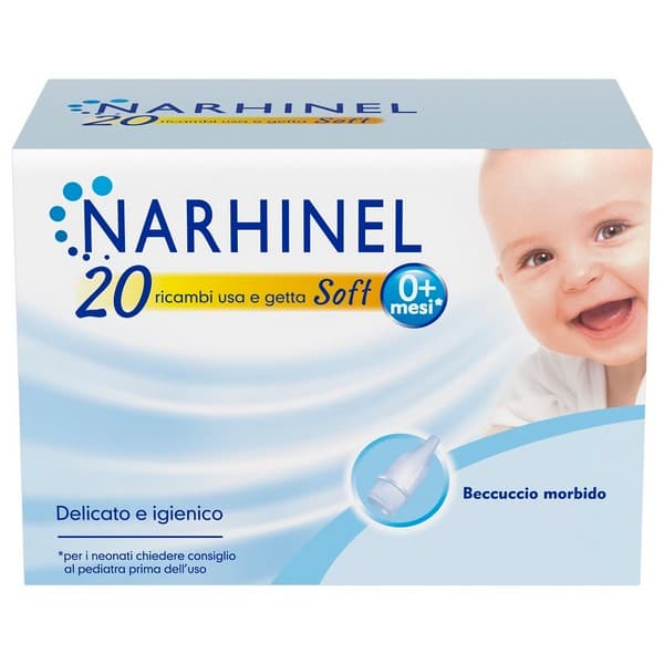 Narhinel Ricambi Aspiratore Nasale Soft Usa E Getta Con Filtro 20 Pezzi